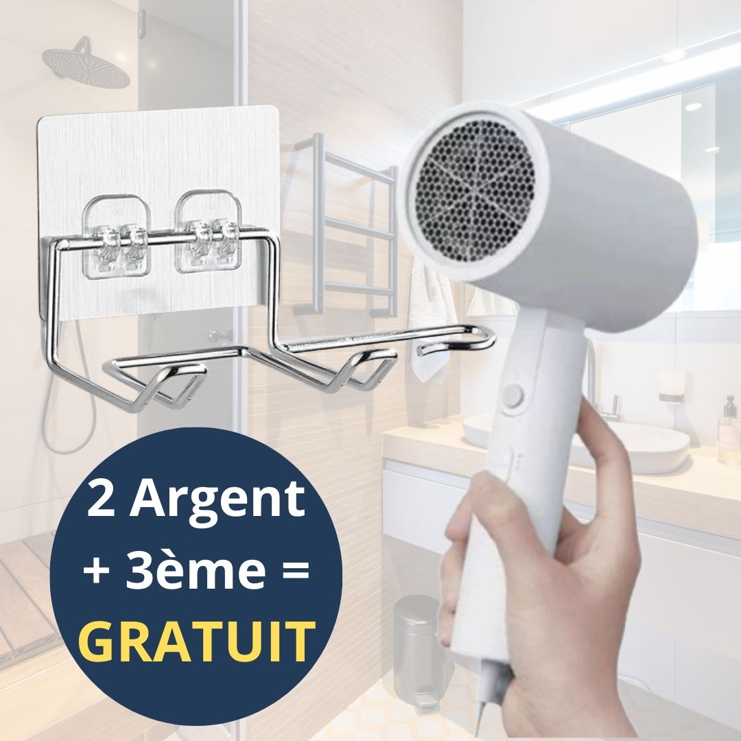 EASY-SUPPORT™ mural pour sèche cheveux et lisseur, pose instantanée