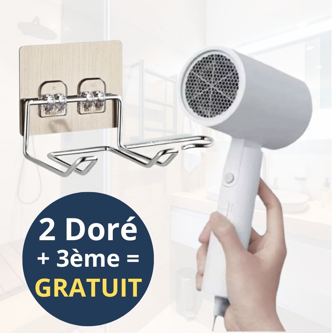 EASY-SUPPORT™ mural pour sèche cheveux et lisseur, pose instantanée